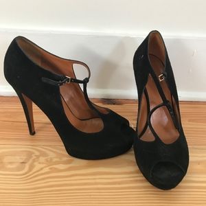 Gucci Black Suede Heels in size 39.5